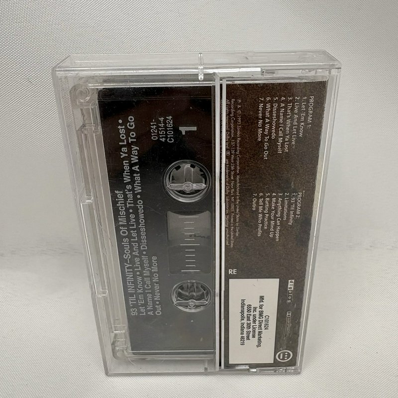 Souls Of Mischief 93 ’til Infinity Cassette Tape 1993 Jive Hip Hop Tested Plays