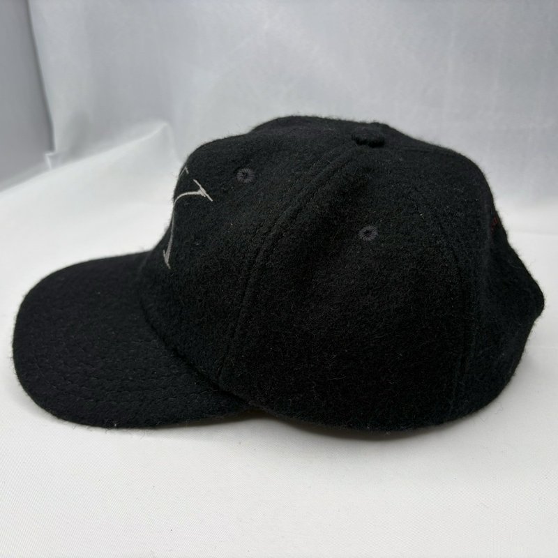 Vintage 90s Calvin Klein Jeans CK Black Wool Blend Strapback Hat Made In USA