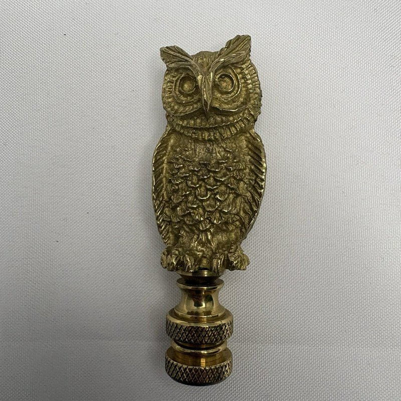 Brass Color Owl Lamp Finial Decorative Lamp Topper 3” Tall