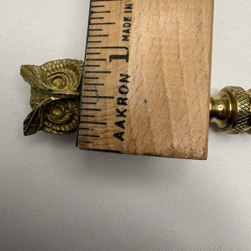 Brass Color Owl Lamp Finial Decorative Lamp Topper 3” Tall