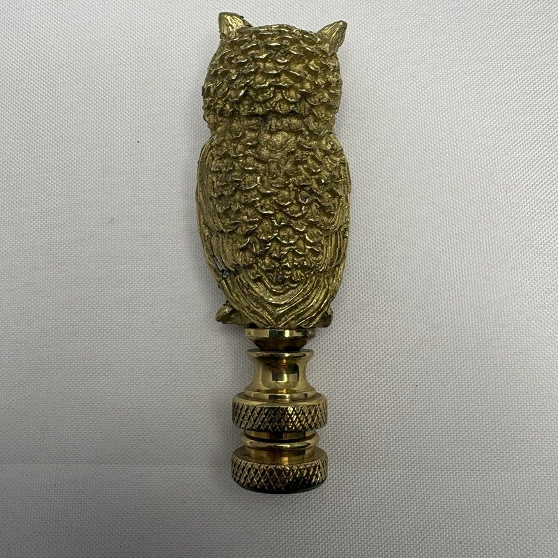 Brass Color Owl Lamp Finial Decorative Lamp Topper 3” Tall