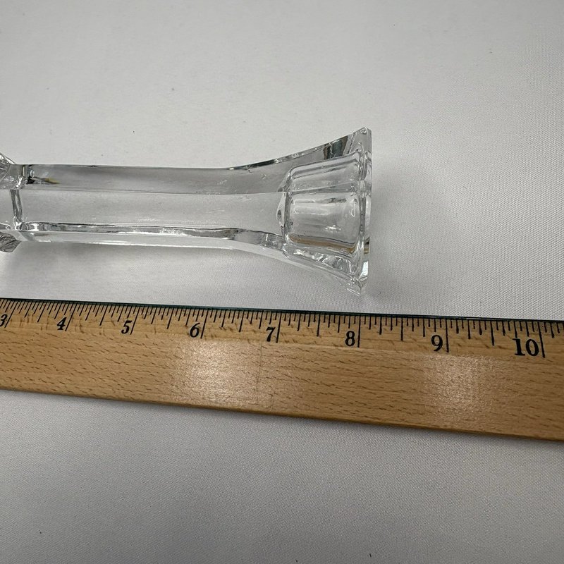 Sullivans 24% PbO Lead Crystal Candlestick Holders Pair Handmade Poland 8”