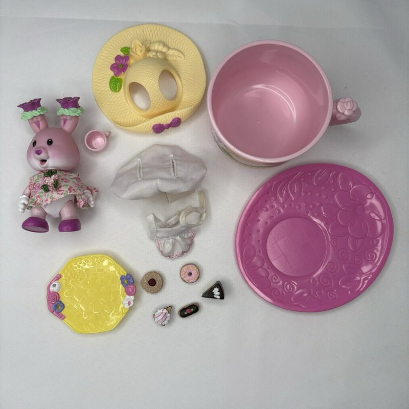 Vintage Tea Bunnies Azalea Carrot Cake Bakery Bunny Teacup Playset Extras