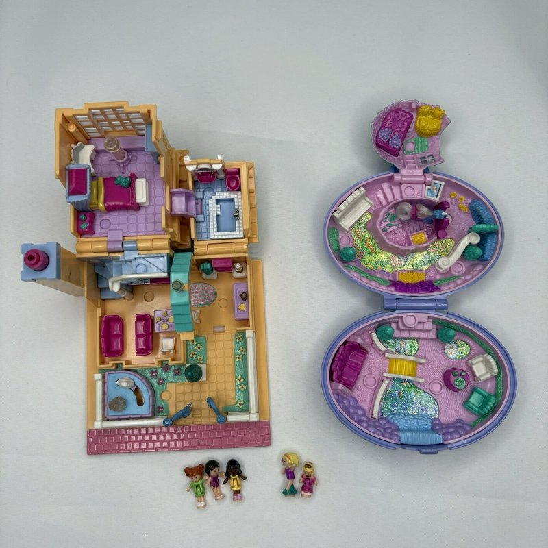 Polly Pocket Bluebird 1994 Villa & Unicorn Meadow Lot Incomplete Figures