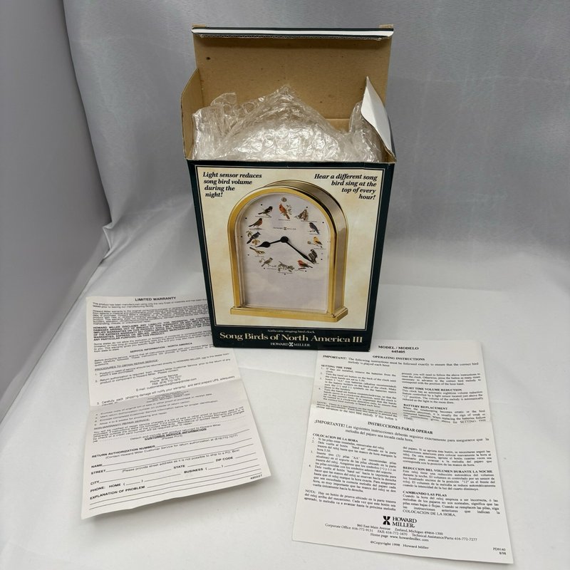 Howard Miller Song Birds of North America III Clock 645-405 Bird Song w/ Box