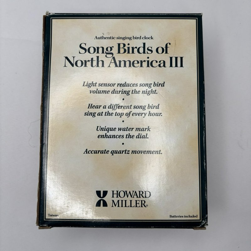 Howard Miller Song Birds of North America III Clock 645-405 Bird Song w/ Box