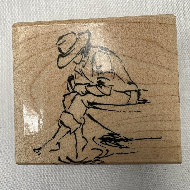 Stampin Up Summer by the Sea 2004 Wood Rubber Stamp Set 6 Retired w/ Case