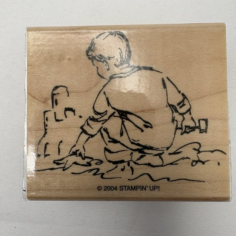 Stampin Up Summer by the Sea 2004 Wood Rubber Stamp Set 6 Retired w/ Case