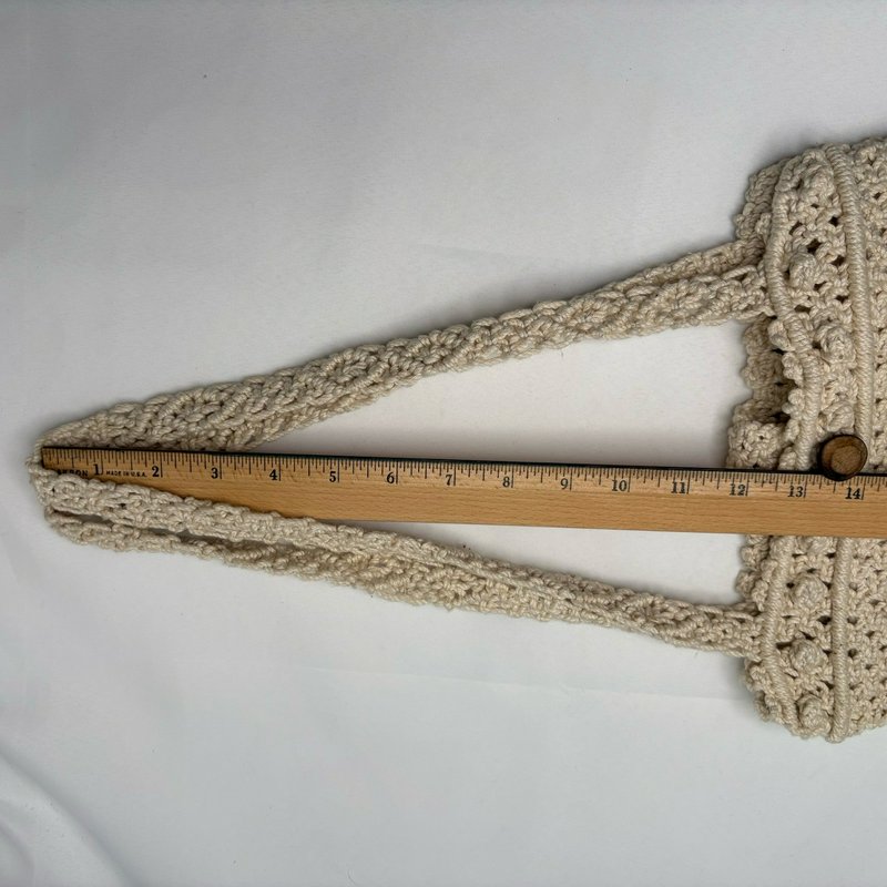 Handmade Crochet Floral Shoulder Tote Purse Lined Boho Philippines Cotton Bag