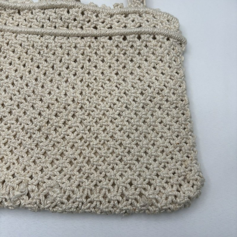 Handmade Crochet Floral Shoulder Tote Purse Lined Boho Philippines Cotton Bag