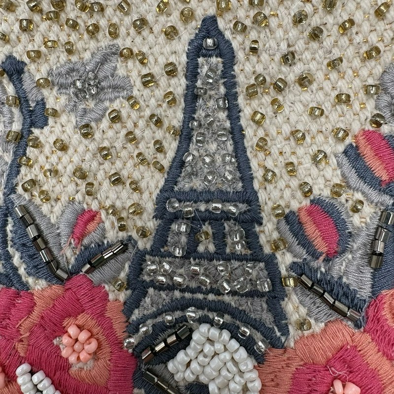 America & Beyond Paris Eiffel Tower Beaded Coin Purse Zip Pouch NWT Tassel