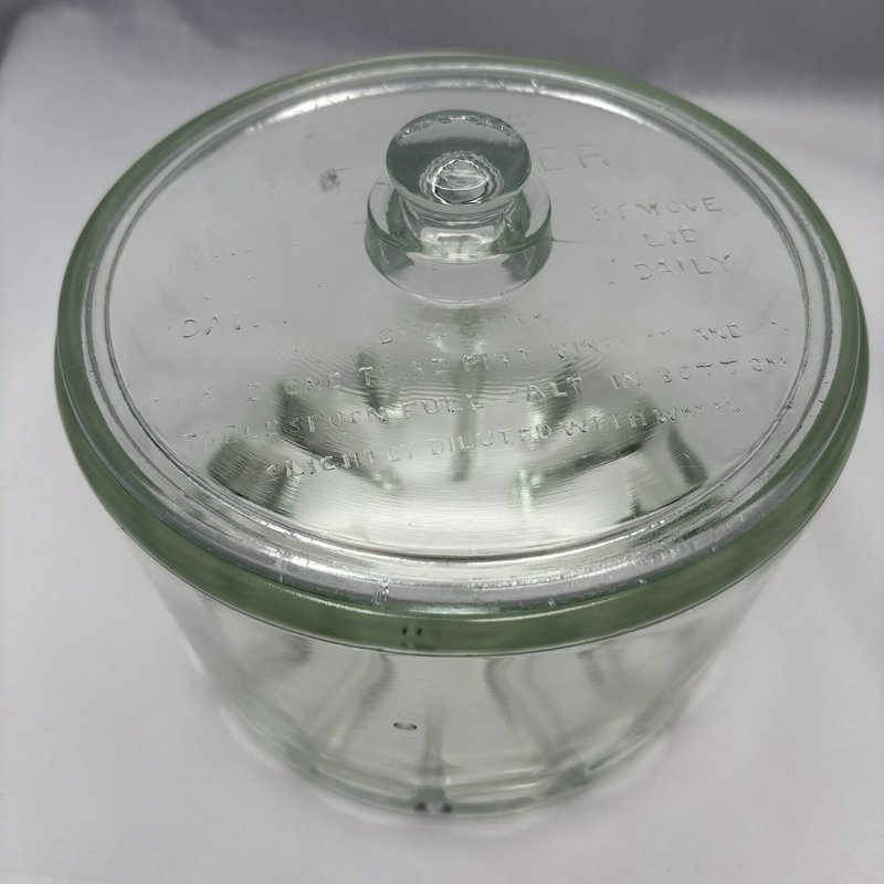 Vintage Glass Sanitary Cheese Preserver Covered Cheese Keeper 7.25” Embossed Lid