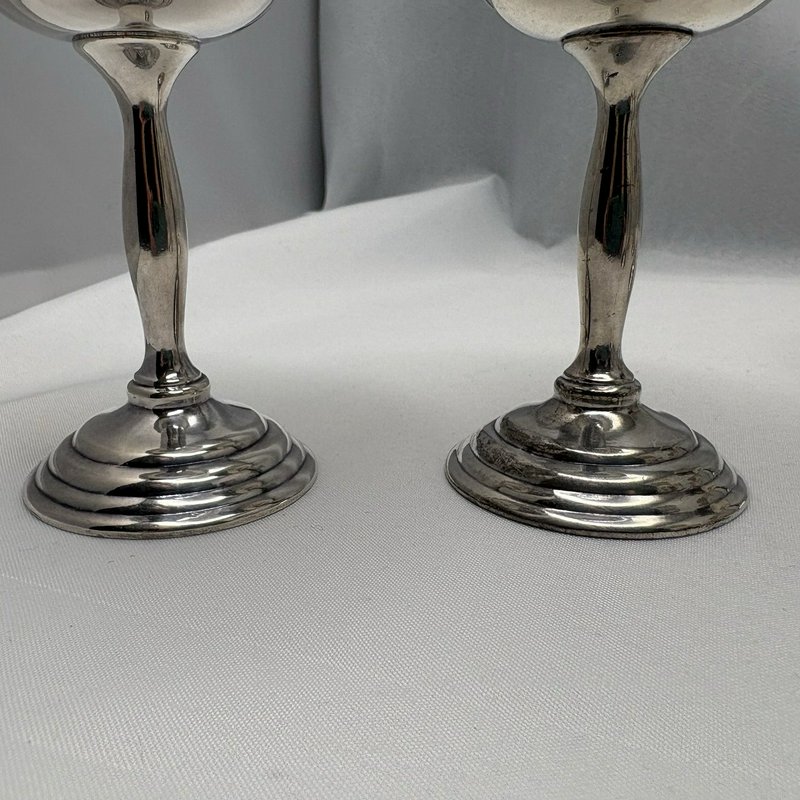 Set of 8 Vintage Benedict BM Co Silverplate Goblets Wine Cups 5” Stemmed