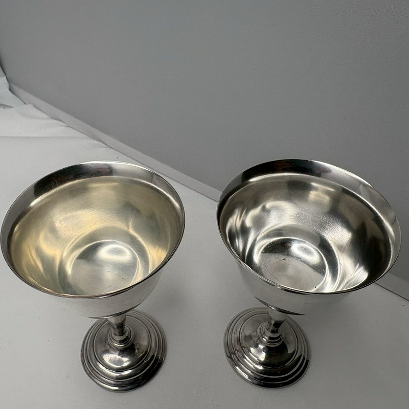 Set of 8 Vintage Benedict BM Co Silverplate Goblets Wine Cups 5” Stemmed