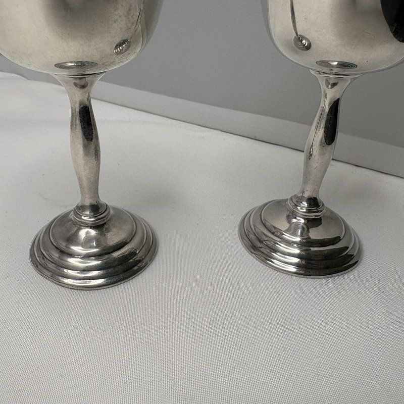 Set of 8 Vintage Benedict BM Co Silverplate Goblets Wine Cups 5” Stemmed