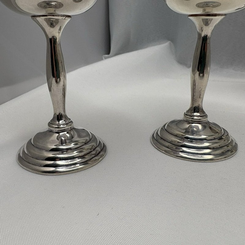 Set of 8 Vintage Benedict BM Co Silverplate Goblets Wine Cups 5” Stemmed