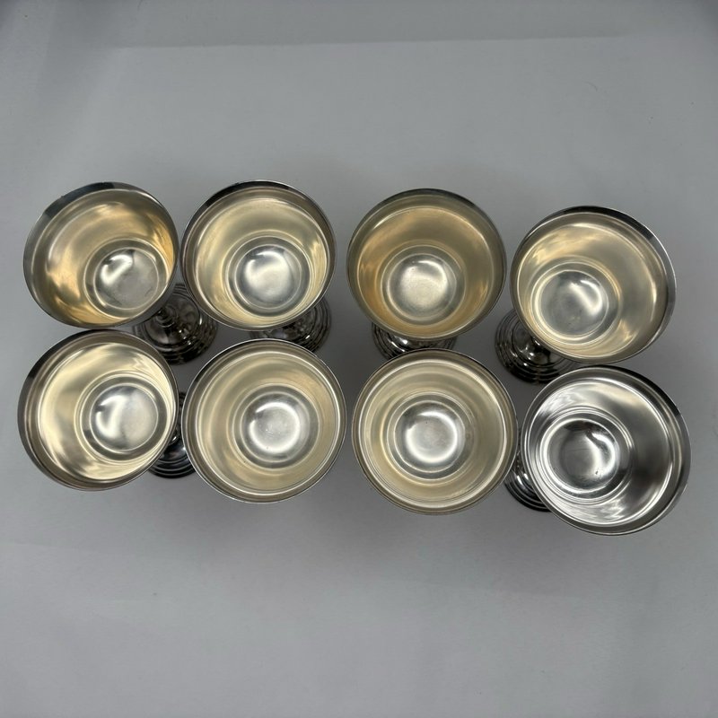 Set of 8 Vintage Benedict BM Co Silverplate Goblets Wine Cups 5” Stemmed