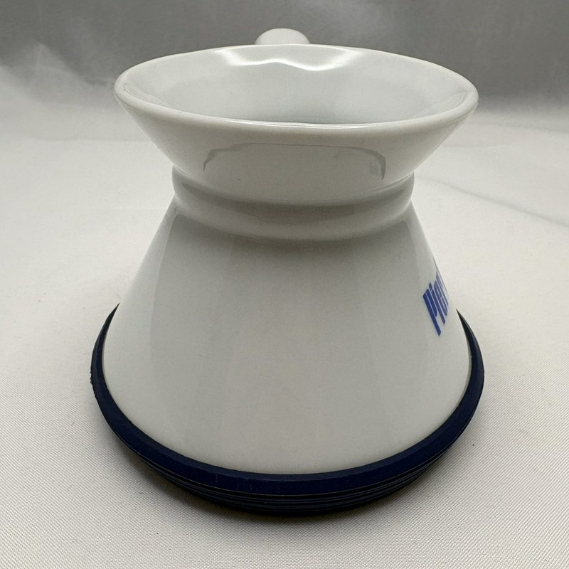 Pier 1 Imports White Ceramic Coffee Mug Blue Logo Large Cup Advertising Promo