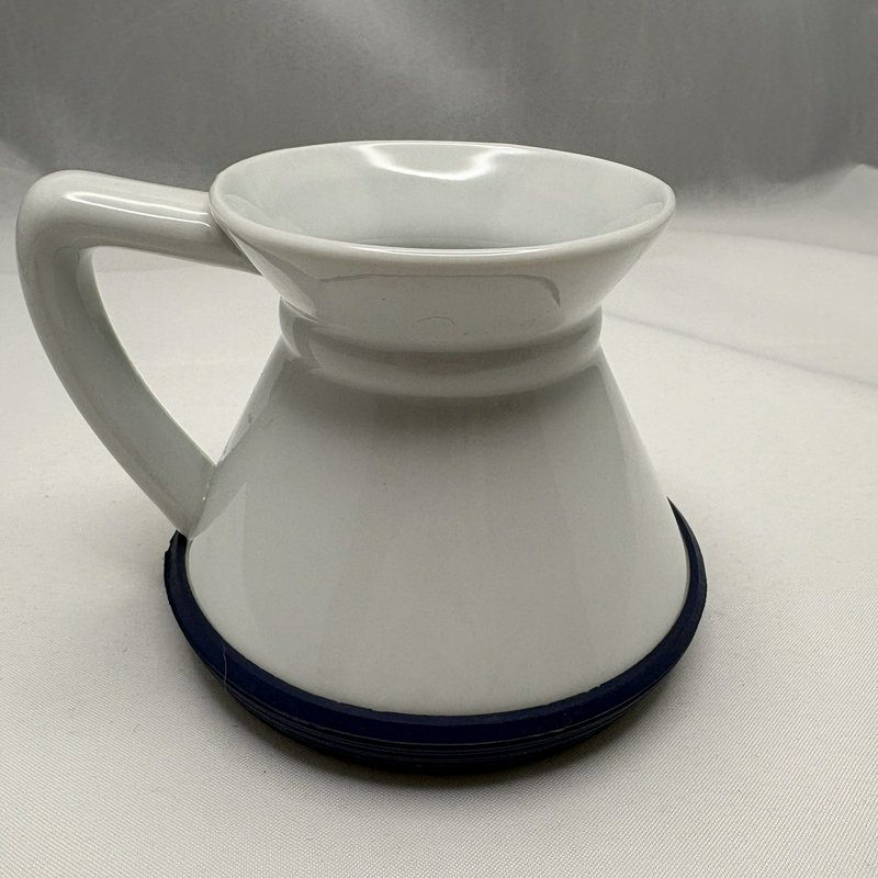 Pier 1 Imports White Ceramic Coffee Mug Blue Logo Large Cup Advertising Promo
