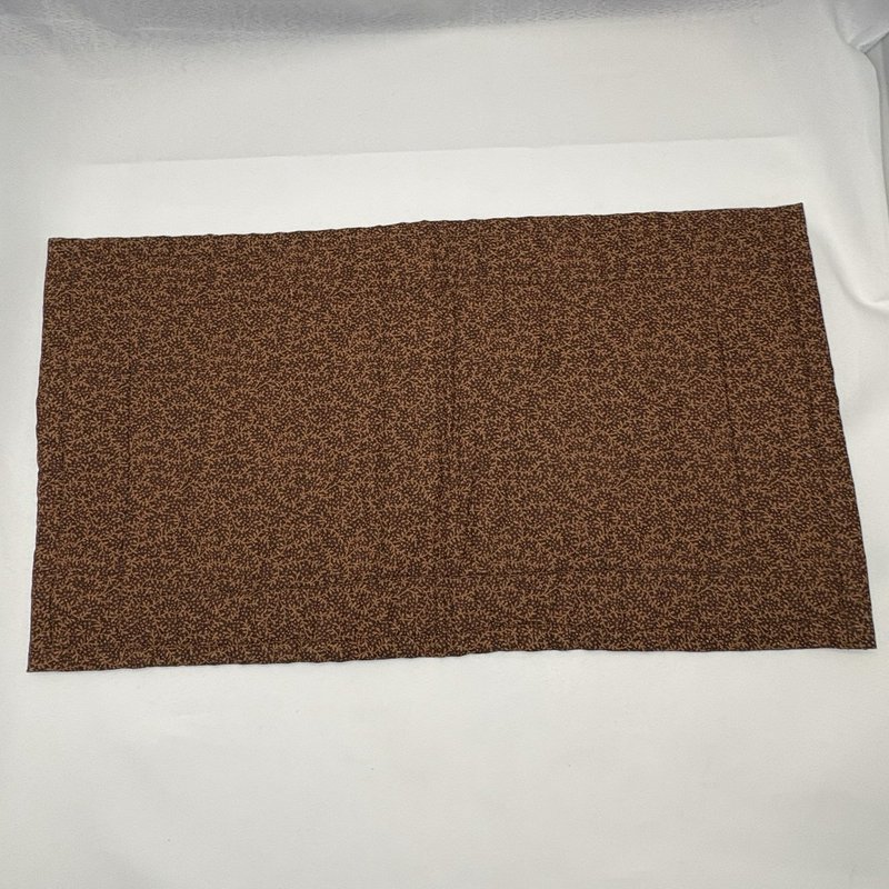 Handmade Quilted Table Runner Embroidered Floral Tulip Brown Tan 10.5" x 19”