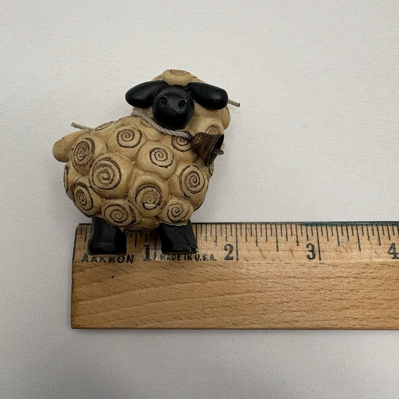 Suzi Skoglund Sheep Figurines Pair Resin Farmhouse Country Lamb Decor Bell