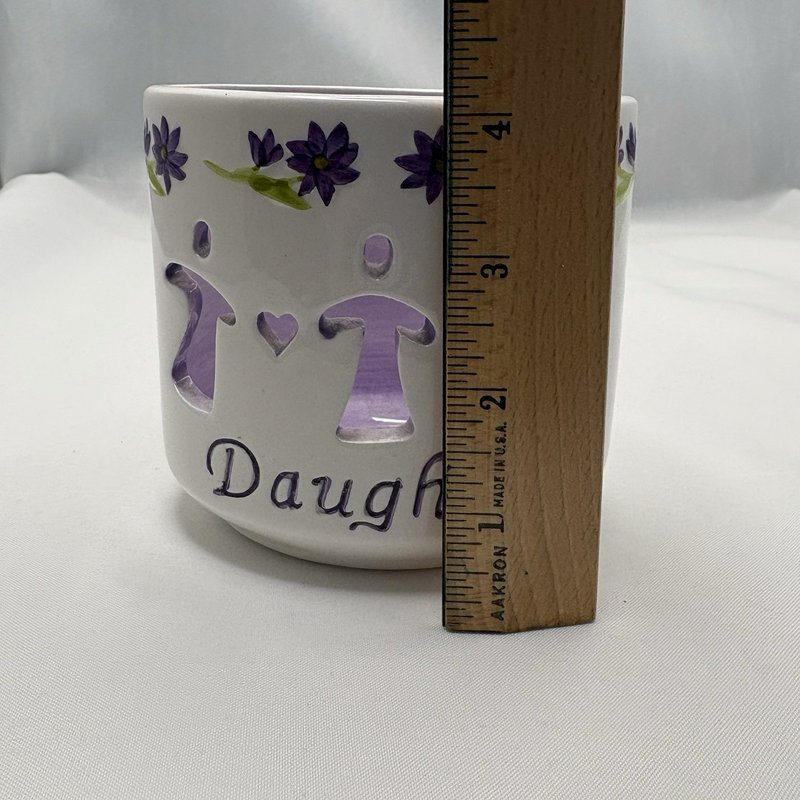 Waxessories Daughter Friendship Light Votive Candle Holder Purple Floral