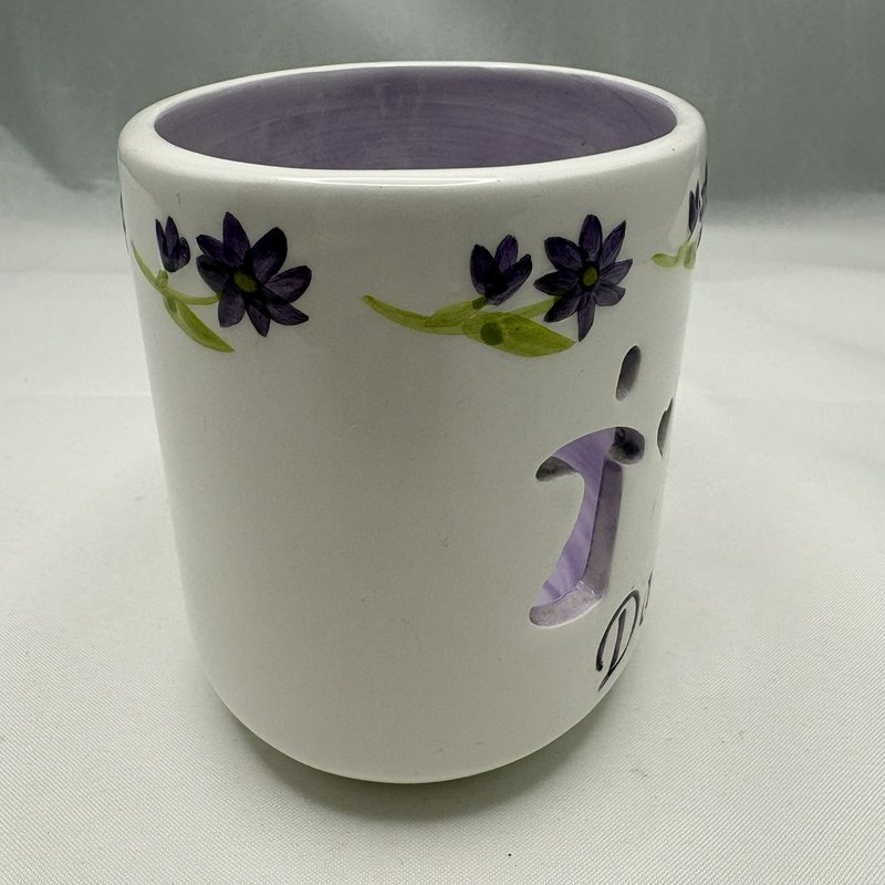 Waxessories Daughter Friendship Light Votive Candle Holder Purple Floral