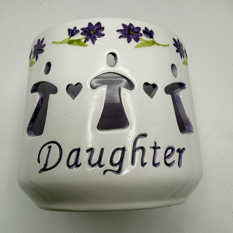 Waxessories Daughter Friendship Light Votive Candle Holder Purple Floral