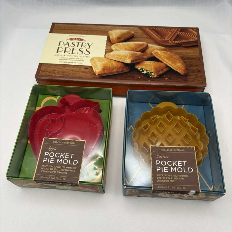 Williams Sonoma Pocket Pie Molds Apple Lattice Filled Pastry Press Lot of 3