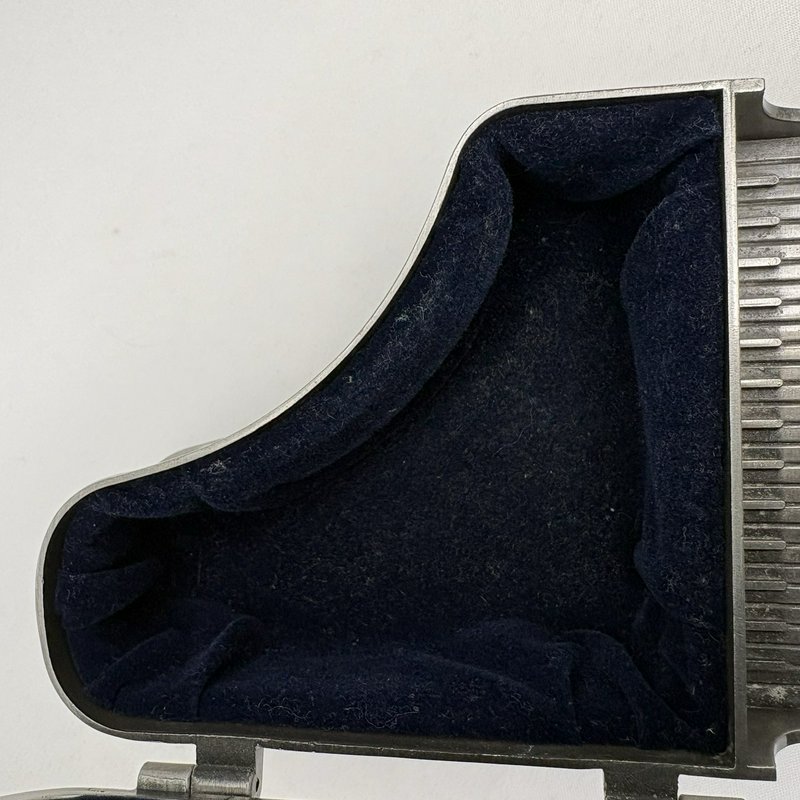 Mini Grand Piano Trinket Jewelry Box Pewter Tone Velvet Lined Decorative Case