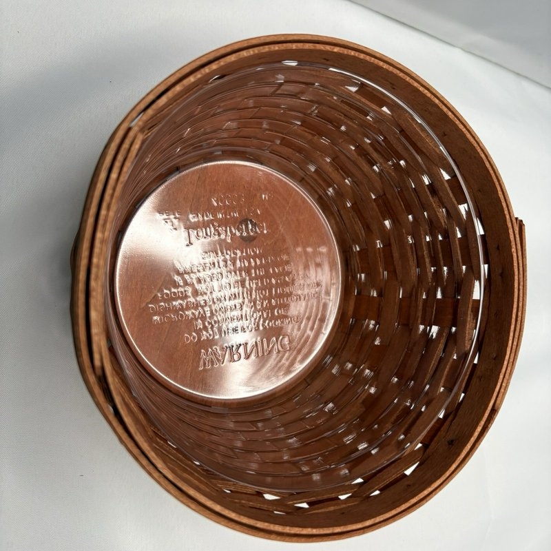 Longaberger Small Cauldron Basket Cinnamon WoodCrafts Lid Protector 2008