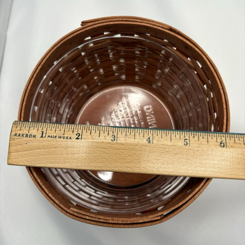 Longaberger Small Cauldron Basket Cinnamon WoodCrafts Lid Protector 2008