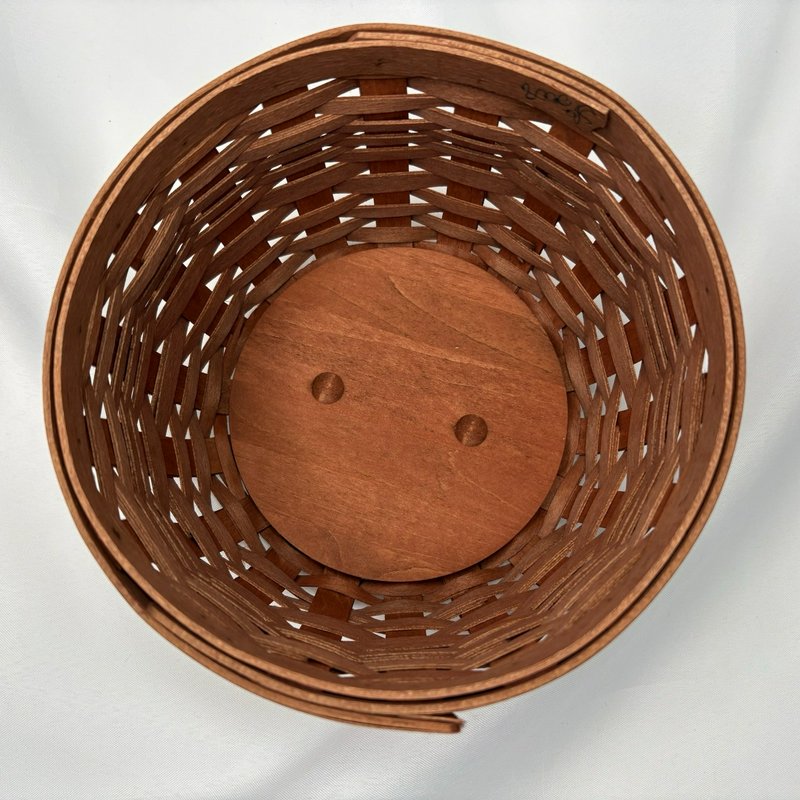 Longaberger Small Cauldron Basket Cinnamon WoodCrafts Lid Protector 2008