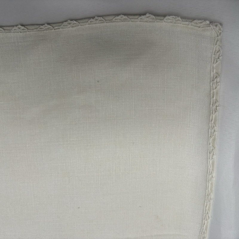 Vintage White Ceramic Owl Napkin Rings w Embroidered Floral Napkins Set of 2