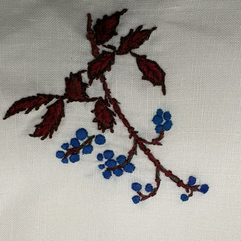 Vintage White Ceramic Owl Napkin Rings w Embroidered Floral Napkins Set of 2