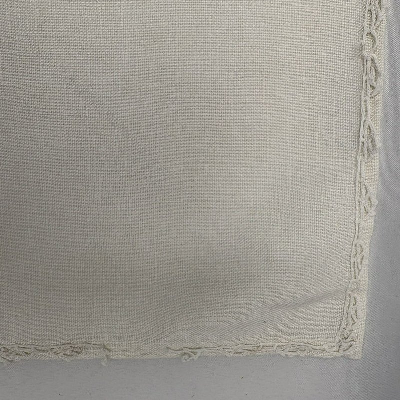 Vintage White Ceramic Owl Napkin Rings w Embroidered Floral Napkins Set of 2