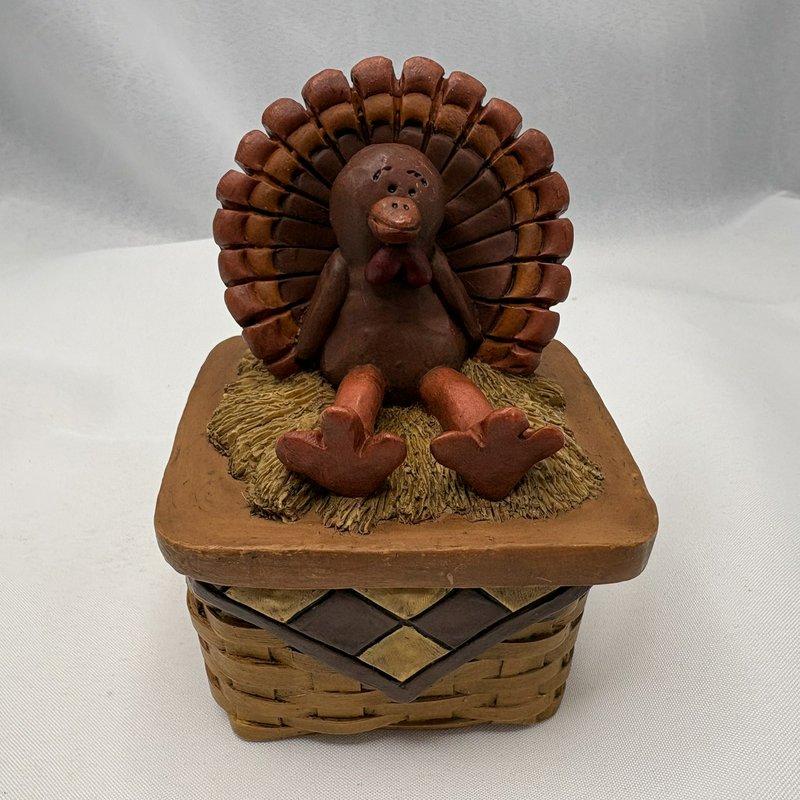 Suzi Skoglund Blossom Bucket Turkey Basket Trinket Box Thanksgiving Fall Decor