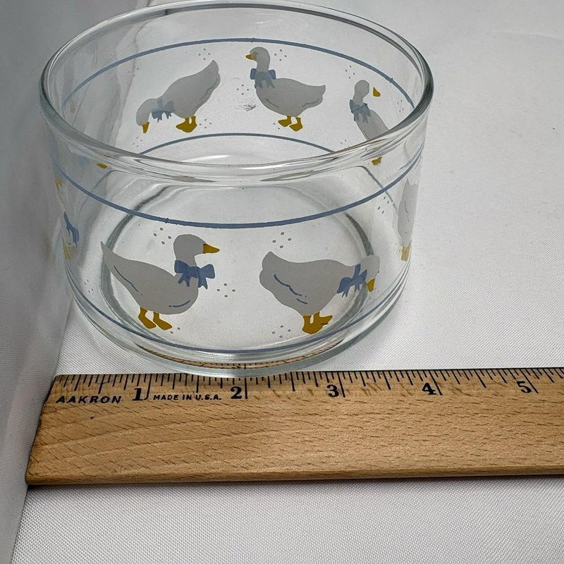 Vintage 1987 Anchor Hocking Farm Country Goose Glass Canister Jar w/Lid