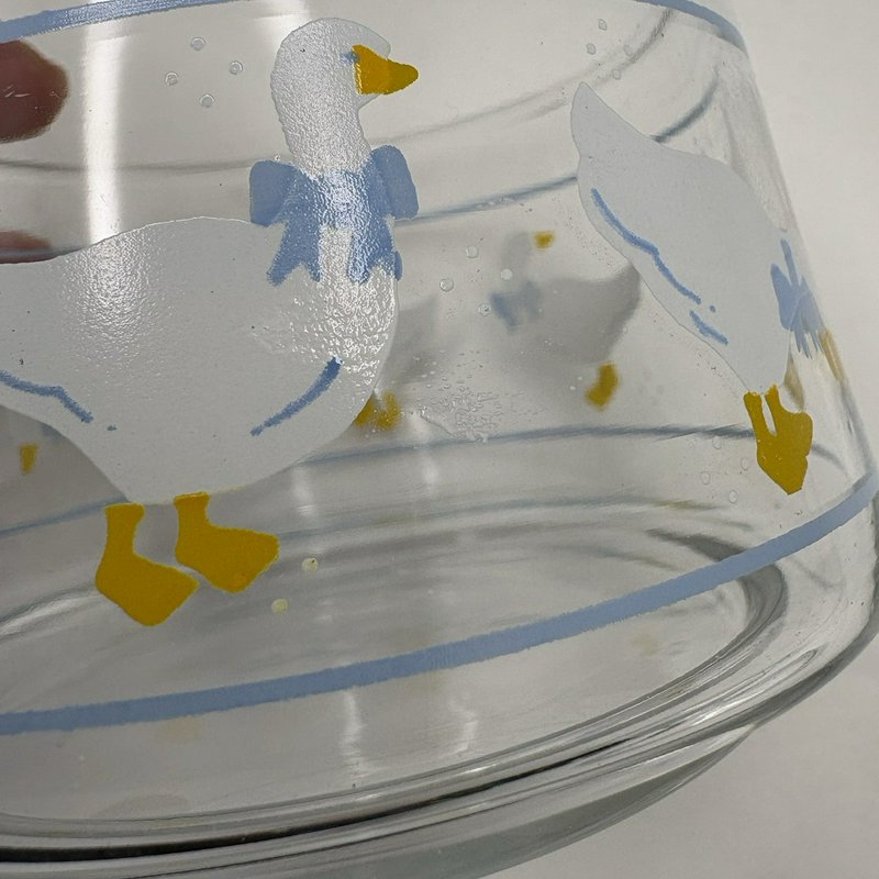 Vintage 1987 Anchor Hocking Farm Country Goose Glass Canister Jar w/Lid