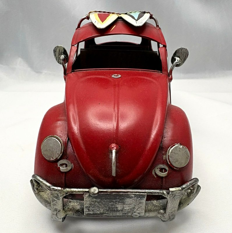 Red Beetle Bug Style Metal Car Surfboards Beach Decor 12"