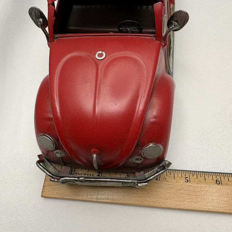 Red Beetle Bug Style Metal Car Surfboards Beach Decor 12"
