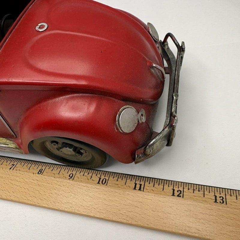 Red Beetle Bug Style Metal Car Surfboards Beach Decor 12"
