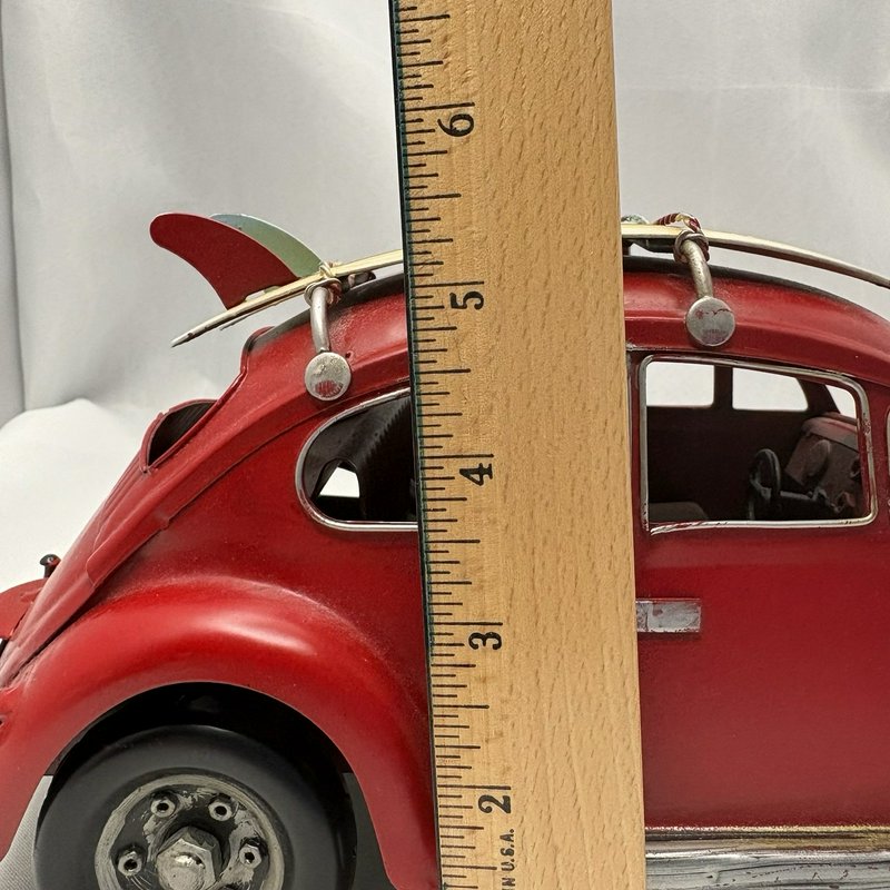 Red Beetle Bug Style Metal Car Surfboards Beach Decor 12"
