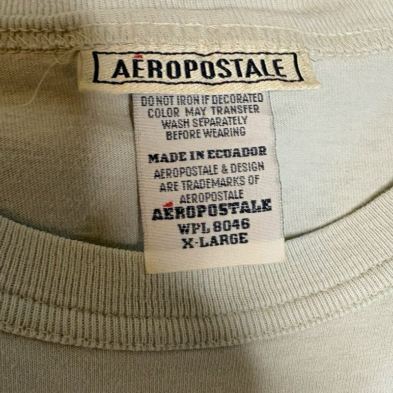 Vintage Y2K Aeropostale A87 Tech Utility Long Sleeve T Shirt XL Beige