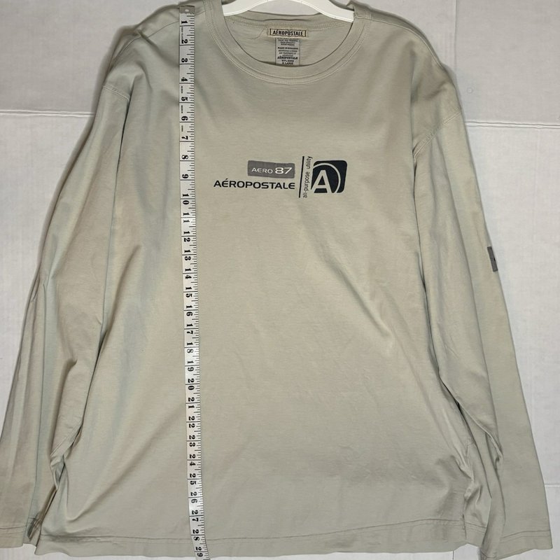 Vintage Y2K Aeropostale A87 Tech Utility Long Sleeve T Shirt XL Beige