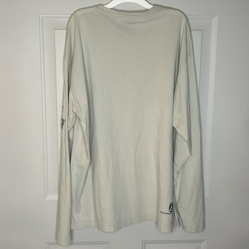 Vintage Y2K Aeropostale A87 Tech Utility Long Sleeve T Shirt XL Beige