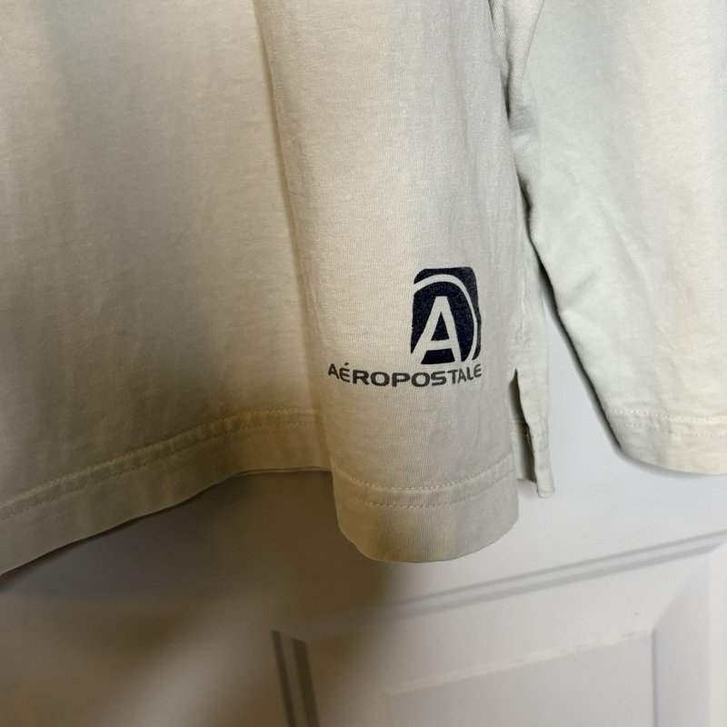 Vintage Y2K Aeropostale A87 Tech Utility Long Sleeve T Shirt XL Beige