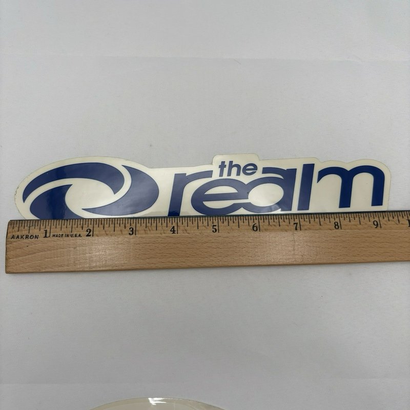 Vintage 1990s The Realm Surfboards Surf Stickers Decals Logo Lot of 5 Y2K