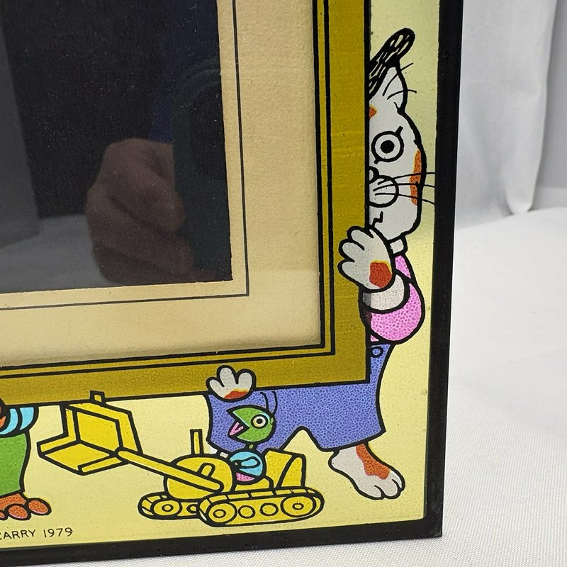 Richard Scarry 1979 Vintage Double Foldable 2-Photo Frame 4x3 Cartoon