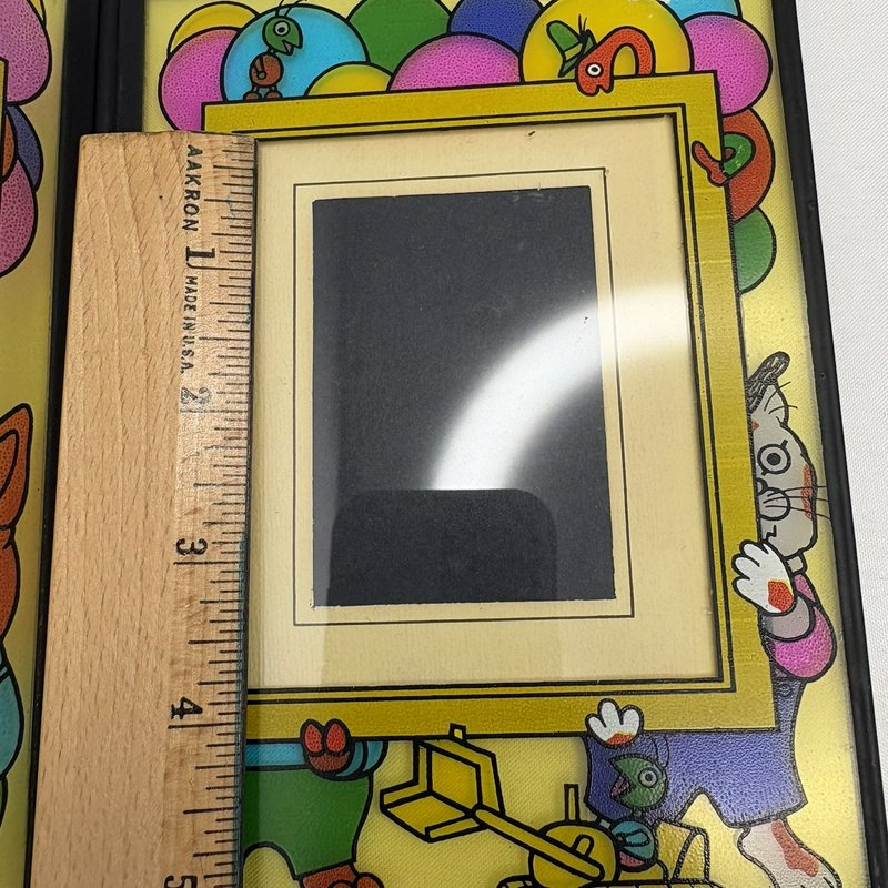 Richard Scarry 1979 Vintage Double Foldable 2-Photo Frame 4x3 Cartoon